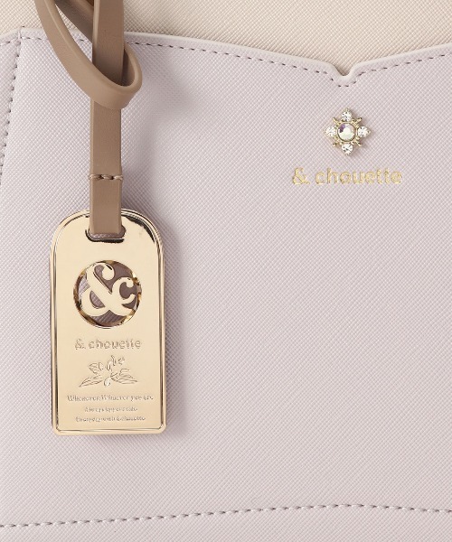 & chouette(アンドシュエット)の「ビジュー付きハンドバッグ(ハンドバッグ・レディース・グレイッシュベージュ/ホワイト/ブラック/ミント/ラベンダー・FREE)」の15枚目の写真
