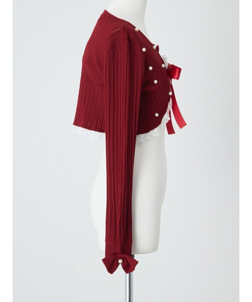 Ank Rouge（アンクルージュ）の「パール透かし編みショートボレロ（ニット/セーター・レディース・ブラック/レッド/ホワイト・M）」の18枚目の写真