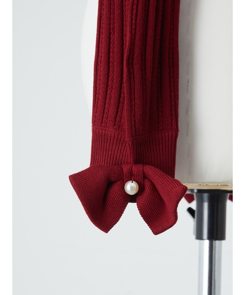 Ank Rouge（アンクルージュ）の「パール透かし編みショートボレロ（ニット/セーター・レディース・ブラック/レッド/ホワイト・M）」の17枚目の写真