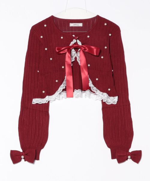 Ank Rouge（アンクルージュ）の「パール透かし編みショートボレロ（ニット/セーター・レディース・ブラック/レッド/ホワイト・M）」の15枚目の写真