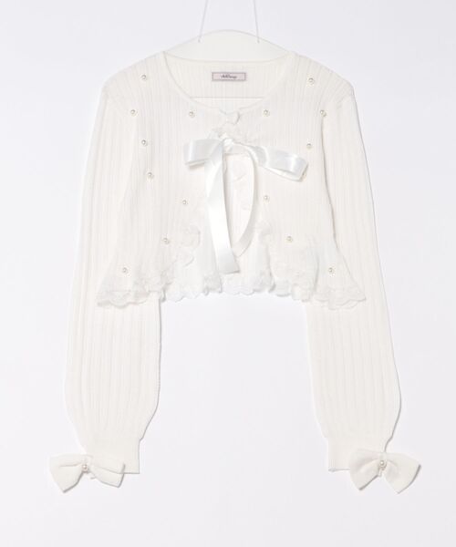 Ank Rouge（アンクルージュ）の「パール透かし編みショートボレロ（ニット/セーター・レディース・ブラック/レッド/ホワイト・M）」の13枚目の写真