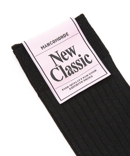 MARCOMONDE（マルコモンド）の「MARCOMONDE（マルコモンド）Wide rib glitter socks（ソックス/靴下・レディース・グレー系その他3/ブラック/アイボリー・1）」の4枚目の写真