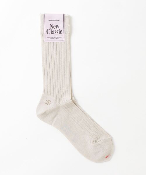 MARCOMONDE（マルコモンド）の「MARCOMONDE（マルコモンド）Wide rib glitter socks（ソックス/靴下・レディース・グレー系その他3/ブラック/アイボリー・1）」の5枚目の写真