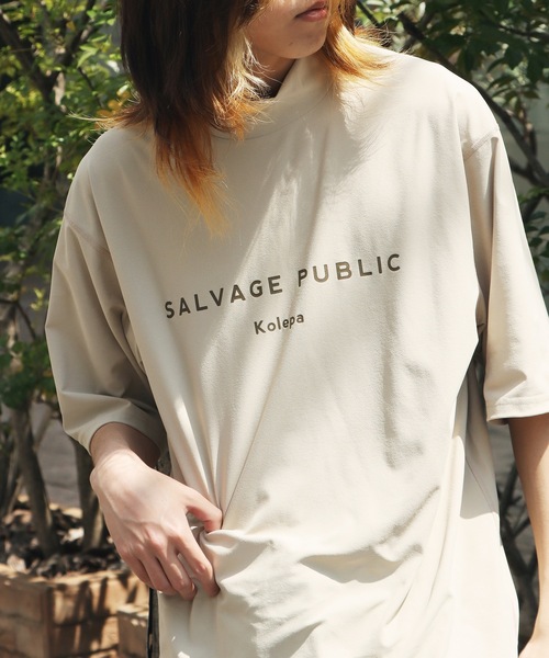 SALVAGE PUBLIC Kolepa グレー トレーナー　サイズL セール】SURF Mockneck S/S(Kolepa Stamp) ダイアモンド