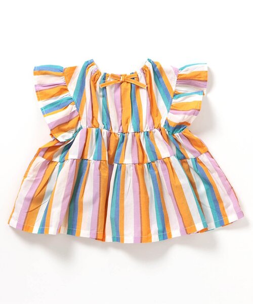 apres les cours（アプレレクール）の「【ジュニア対応】シャーリングティアードチュニック（チュニック・キッズ・その他3/ストライプ・90/100/110/120/80/130/140）」の9枚目の写真