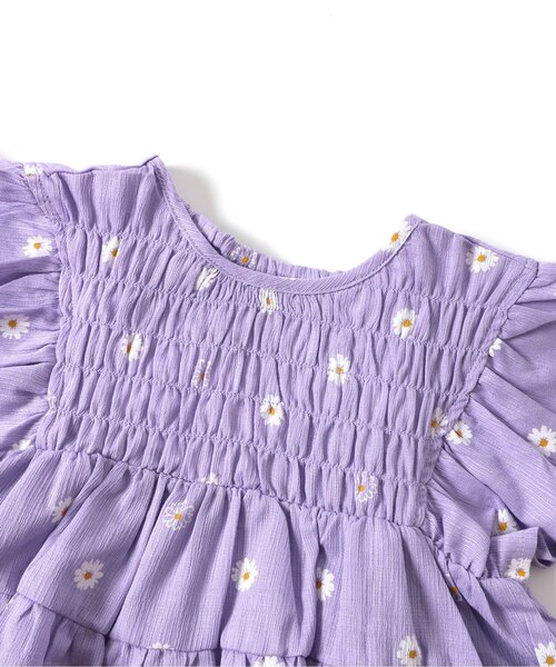 apres les cours（アプレレクール）の「【ジュニア対応】シャーリングティアードチュニック（チュニック・キッズ・その他3/ストライプ・90/100/110/120/80/130/140）」の10枚目の写真