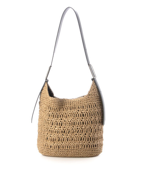 cache cache（カシュ カシュ）の「カシュカシュ cachecache / フリーハンドル柄編トート（かごバッグ・レディース・ブラック/シルバー/ベージュ/グレー・FREE）」の6枚目の写真