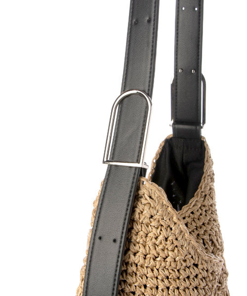 cache cache（カシュ カシュ）の「カシュカシュ cachecache / フリーハンドル柄編トート（かごバッグ・レディース・ブラック/シルバー/ベージュ/グレー・FREE）」の9枚目の写真