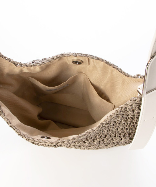 cache cache（カシュ カシュ）の「カシュカシュ cachecache / フリーハンドル柄編トート（かごバッグ・レディース・ブラック/シルバー/ベージュ/グレー・FREE）」の13枚目の写真