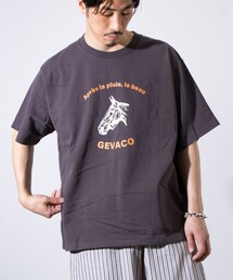 【GEVACO/ゲバコ】グラフィック 半袖プリント クルーネックTシャツ