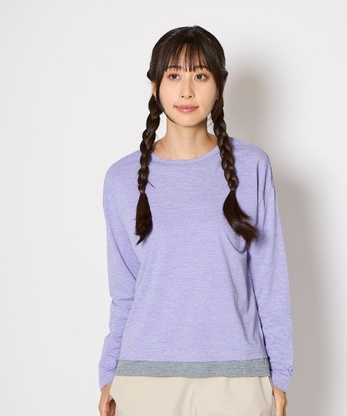 Foxfire（フォックスファイヤー）の「ＳＣクルー（Tシャツ/カットソー・レディース・ピンク/ネイビー/ライトグレー/パープル/サンドグレー・S/M/L）」の10枚目の写真