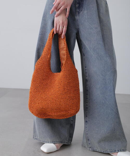 FREE'S MART（フリーズマート）の「メタリックコードトート（トートバッグ・レディース・グリーン/オレンジ・ﾌﾘ-）」の9枚目の写真