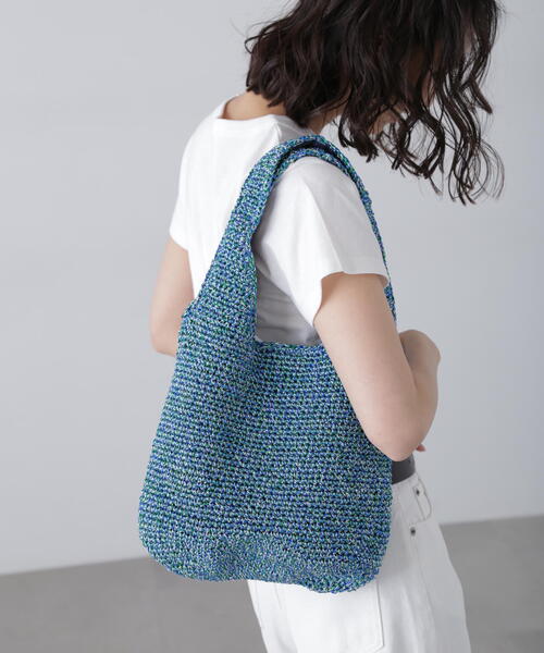 FREE'S MART（フリーズマート）の「メタリックコードトート（トートバッグ・レディース・グリーン/オレンジ・ﾌﾘ-）」の2枚目の写真