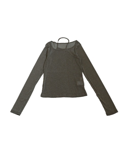 antiqua(アンティカ)の「シアーグリッタートップス(その他トップス・レディース・カーキ系/ブラック・ONESIZE)」の14枚目の写真