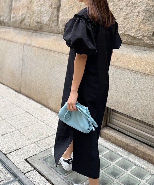 ST.ROONEY(セントルーニー)の「バルーンタフタワンピース【低身長・小柄女性向け】(ワンピース・レディース・ブラック/ベージュ/ネイビー・XS)」の12枚目の写真