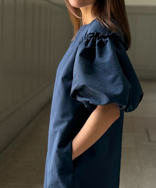 ST.ROONEY(セントルーニー)の「バルーンタフタワンピース【低身長・小柄女性向け】(ワンピース・レディース・ブラック/ベージュ/ネイビー・XS)」の14枚目の写真