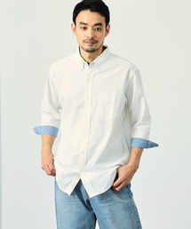EDWIN エドウィン ボタンダウンシャツ リネン 七分袖