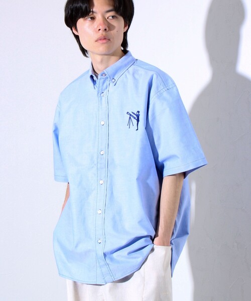 GLOSTER(グロスター)の「【GLOSTER/グロスター】BOY ASTLAD デカ刺繍 ボタンダウン 半袖シャツ(シャツ/ブラウス・メンズ・サックスブルー/ホワイト・S/M/L)」の7枚目の写真
