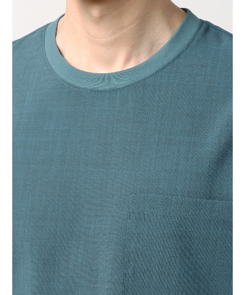 SUIT SQUARE(スーツスクエア)の「半袖Tシャツ ウォッシャブル ウールライクポリエステル 無地(Tシャツ/カットソー・メンズ・ネイビー系/ブルー系/グレー系1/グレー系2・LL/S/M/L)」の8枚目の写真