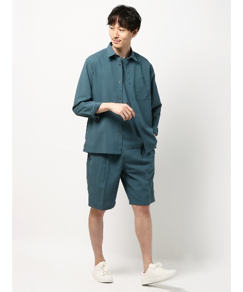SUIT SQUARE(スーツスクエア)の「半袖Tシャツ ウォッシャブル ウールライクポリエステル 無地(Tシャツ/カットソー・メンズ・ネイビー系/ブルー系/グレー系1/グレー系2・LL/S/M/L)」の13枚目の写真