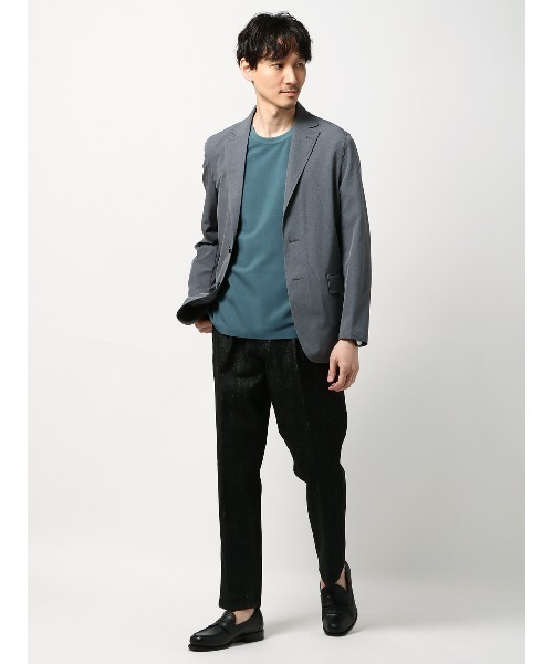 SUIT SQUARE(スーツスクエア)の「半袖Tシャツ ウォッシャブル ウールライクポリエステル 無地(Tシャツ/カットソー・メンズ・ネイビー系/ブルー系/グレー系1/グレー系2・LL/S/M/L)」の14枚目の写真