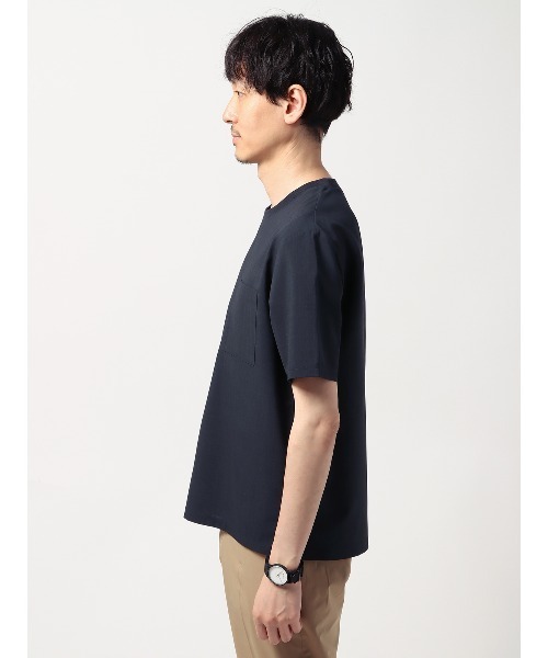 SUIT SQUARE(スーツスクエア)の「半袖Tシャツ ウォッシャブル ウールライクポリエステル 無地(Tシャツ/カットソー・メンズ・ネイビー系/ブルー系/グレー系1/グレー系2・LL/S/M/L)」の16枚目の写真