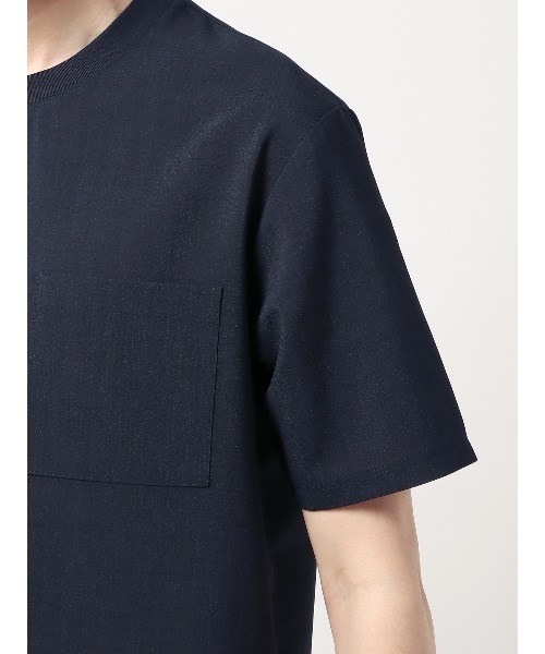 SUIT SQUARE(スーツスクエア)の「半袖Tシャツ ウォッシャブル ウールライクポリエステル 無地(Tシャツ/カットソー・メンズ・ネイビー系/ブルー系/グレー系1/グレー系2・LL/S/M/L)」の19枚目の写真