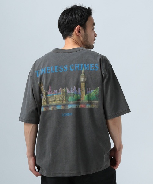 BAYFLOW(ベイフロー)の「ヴィンテージライクプリント半袖Tシャツ(Tシャツ/カットソー・メンズ・ピンク/ブルー/オフホワイト/ブラック・MEDIUM/LARGE)」の2枚目の写真