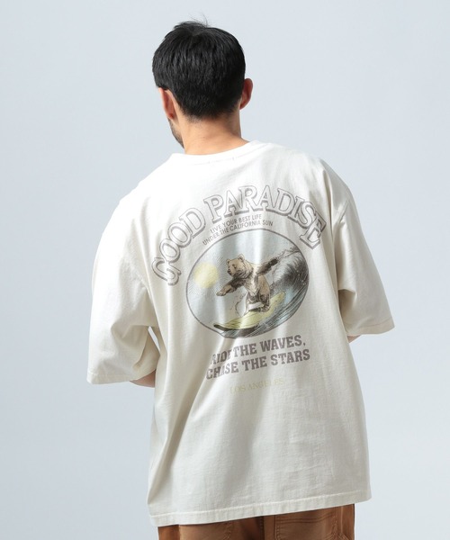 BAYFLOW(ベイフロー)の「ヴィンテージライクプリント半袖Tシャツ(Tシャツ/カットソー・メンズ・ピンク/ブルー/オフホワイト/ブラック・MEDIUM/LARGE)」の22枚目の写真