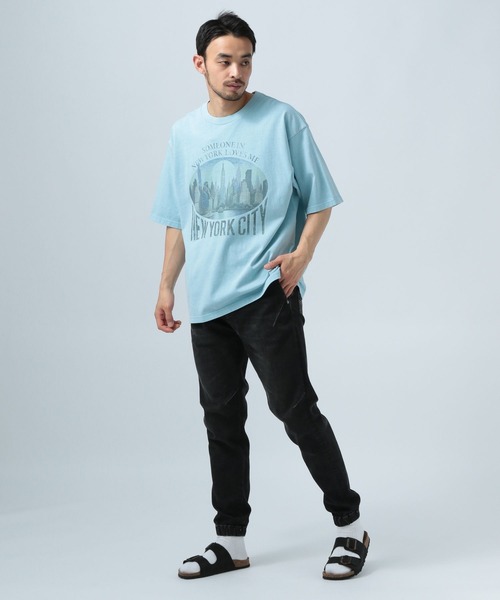 BAYFLOW(ベイフロー)の「ヴィンテージライクプリント半袖Tシャツ(Tシャツ/カットソー・メンズ・ピンク/ブルー/オフホワイト/ブラック・MEDIUM/LARGE)」の9枚目の写真