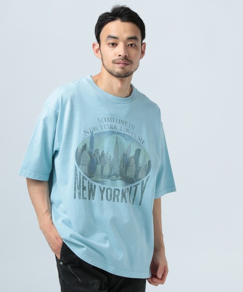 BAYFLOW(ベイフロー)の「ヴィンテージライクプリント半袖Tシャツ(Tシャツ/カットソー・メンズ・ピンク/ブルー/オフホワイト/ブラック・MEDIUM/LARGE)」の8枚目の写真