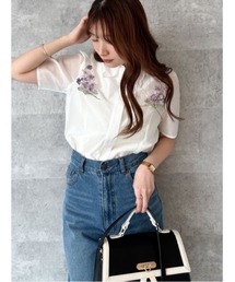 an another angelus | ヴァイオレット刺繍ヨークシャツ(シャツ/ブラウス)