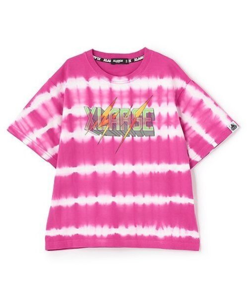 XLARGE KIDS(エクストララージキッズ)の「ボーダータイダイ半袖Tシャツ(Tシャツ/カットソー・キッズ・グリーン/ピンク・100cm/90cm/140cm/130cm/120cm/110cm)」の3枚目の写真