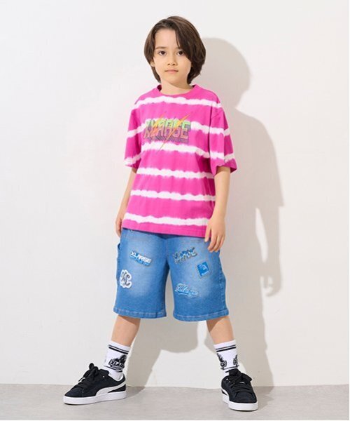 XLARGE KIDS(エクストララージキッズ)の「ボーダータイダイ半袖Tシャツ(Tシャツ/カットソー・キッズ・グリーン/ピンク・100cm/90cm/140cm/130cm/120cm/110cm)」の14枚目の写真