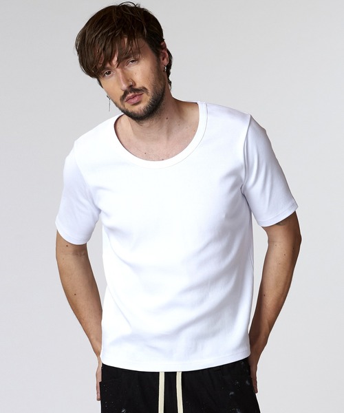 NO ID.（ノーアイディ）の「【NO ID.】Fraise U-Neck T-Shirt / フライス Uネック Tシャツ（Tシャツ/カットソー・メンズ・グレー/ブラック/ホワイト・1/2）」の19枚目の写真