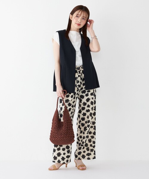 SHIPS for women / シップスウィメン SHIPS Colors:〈洗濯機可能〉リネンライク ペプラム ベスト◇ SHIPS Colors:〈洗濯機可能〉リネンライク ペプラム ベスト
