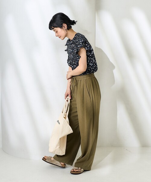 FREAK'S STORE(フリークスストア)の「インドボイル フリルノースリーブブラウス(シャツ/ブラウス・レディース・オフホワイト/ブラック/ベージュ/インディゴブルー・フリ-)」の15枚目の写真