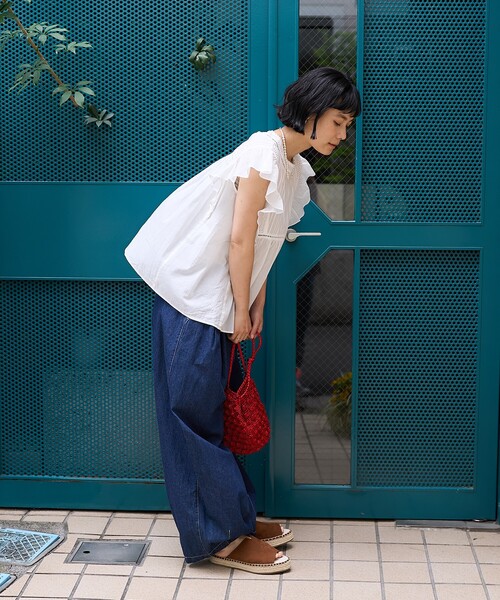 FREAK'S STORE(フリークスストア)の「インドボイル フリルノースリーブブラウス(シャツ/ブラウス・レディース・オフホワイト/ブラック/ベージュ/インディゴブルー・フリ-)」の22枚目の写真