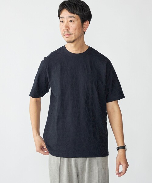 SHIPS: リンクス ジャカード リーフ Tシャツ セール】SHIPS: リンクス ジャカード リーフ Tシャツ（Tシャツ