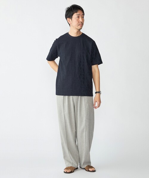 SHIPS（シップス）の「SHIPS: リンクス ジャカード リーフ Tシャツ（Tシャツ/カットソー・メンズ・ネイビー/ピンク/ホワイト/ライトブルー・X-LARGE/LARGE/MEDIUM/SMALL）」の10枚目の写真