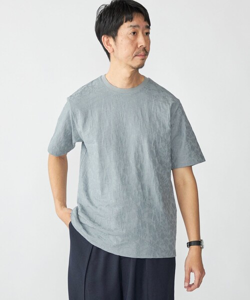 SHIPS（シップス）の「SHIPS: リンクス ジャカード リーフ Tシャツ（Tシャツ/カットソー・メンズ・ネイビー/ピンク/ホワイト/ライトブルー・X-LARGE/LARGE/MEDIUM/SMALL）」の8枚目の写真