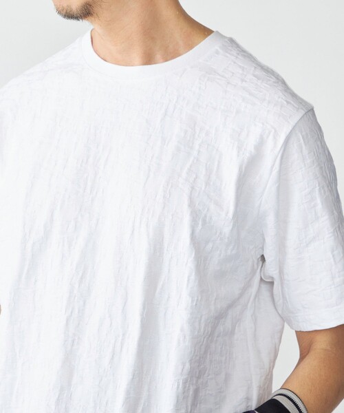 SHIPS（シップス）の「SHIPS: リンクス ジャカード リーフ Tシャツ（Tシャツ/カットソー・メンズ・ネイビー/ピンク/ホワイト/ライトブルー・X-LARGE/LARGE/MEDIUM/SMALL）」の5枚目の写真