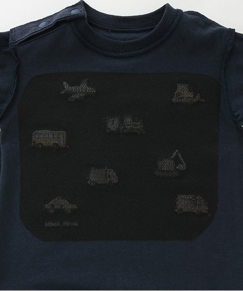 petit main（プティマイン）の「【リンク】働く車刺しゅうカバーオール（ロンパース・キッズ・オフホワイト/ライトブルー/チャコール・80ｃｍ/70cm）」の9枚目の写真