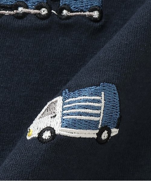 petit main（プティマイン）の「【リンク】働く車刺しゅうカバーオール（ロンパース・キッズ・オフホワイト/ライトブルー/チャコール・80ｃｍ/70cm）」の11枚目の写真