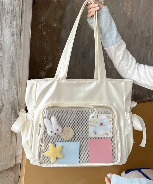 Miniministore(ミニミニストア)の「痛バッグ 大人可愛い リボントートバッグ(トートバッグ・レディース・ピンク/シルバー/ブラック/アイボリー・FREE)」の7枚目の写真
