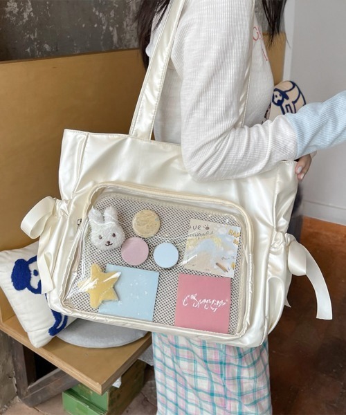 Miniministore(ミニミニストア)の「痛バッグ 大人可愛い リボントートバッグ(トートバッグ・レディース・ピンク/シルバー/ブラック/アイボリー・FREE)」の8枚目の写真