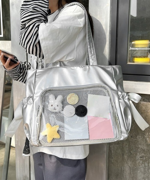 Miniministore(ミニミニストア)の「痛バッグ 大人可愛い リボントートバッグ(トートバッグ・レディース・ピンク/シルバー/ブラック/アイボリー・FREE)」の16枚目の写真