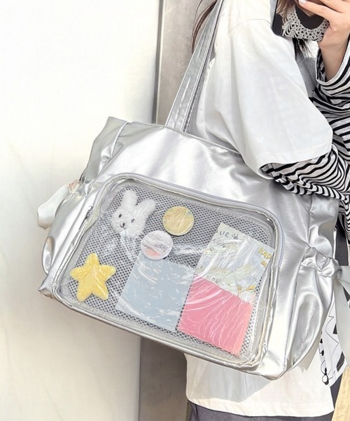 Miniministore(ミニミニストア)の「痛バッグ 大人可愛い リボントートバッグ(トートバッグ・レディース・ピンク/シルバー/ブラック/アイボリー・FREE)」の17枚目の写真