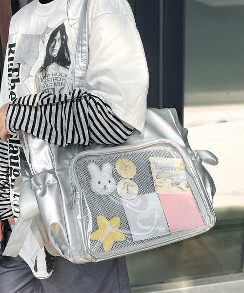 Miniministore(ミニミニストア)の「痛バッグ 大人可愛い リボントートバッグ(トートバッグ・レディース・ピンク/シルバー/ブラック/アイボリー・FREE)」の18枚目の写真