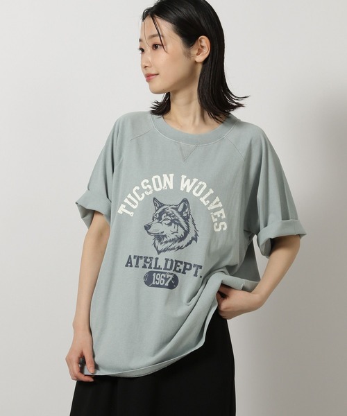 LAKOLE（ラコレ）の「ヴィンテージアニマルＴＥＥ / 494876（Tシャツ/カットソー・レディース・ブルー/チャコールグレー/オフホワイト/オレンジ・FREE）」の3枚目の写真
